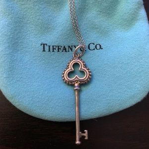 Tiffany & Co Key Necklace silver and blue